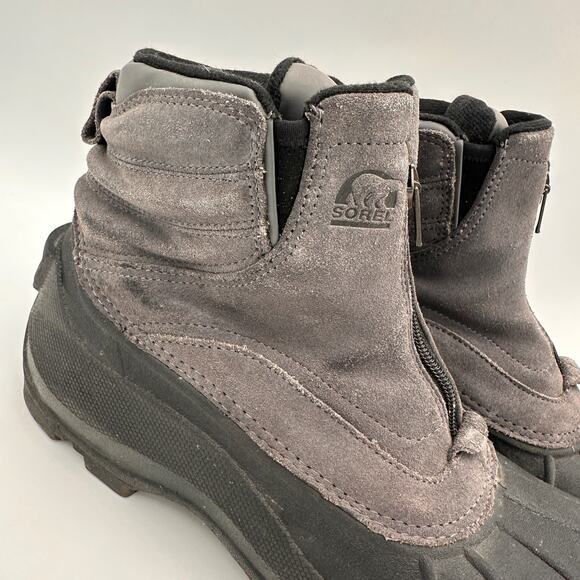 Sorel Men's Grey Leather Barn Zip Boot Thinsulate Size 8 - Picture 2 of 9